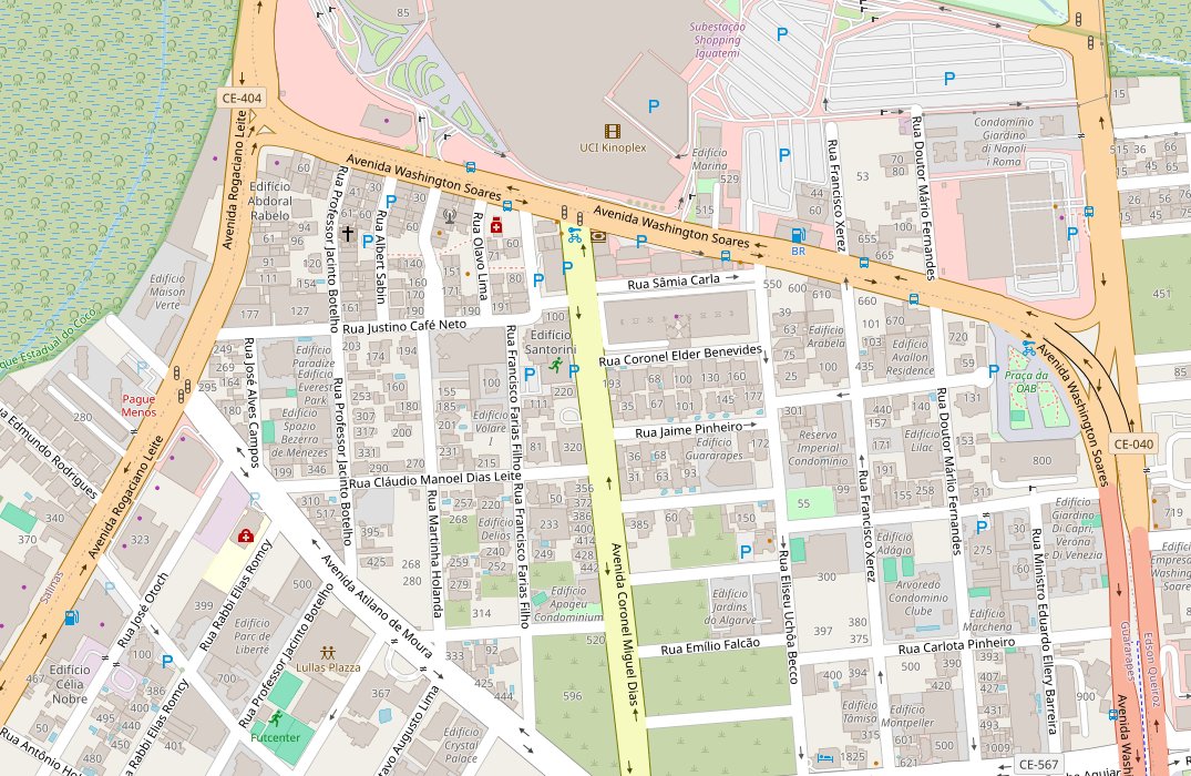 Mapa do Guararapes com a localização da Intense Motors na Avenida Coronel Miguel Dias